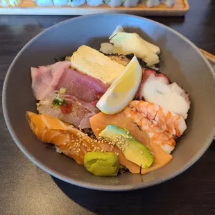 Lunch chirashi. It was better last time... and missing some stuff