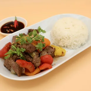 Shaken Beef with White Rice