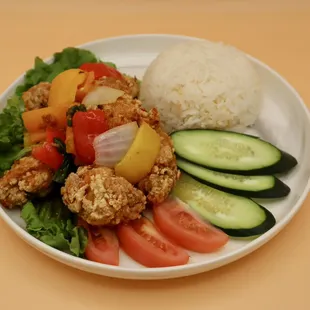 Butter Garlic Chicken Wings with White Rice