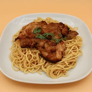 Grilled Chicken with Garlic Noddle