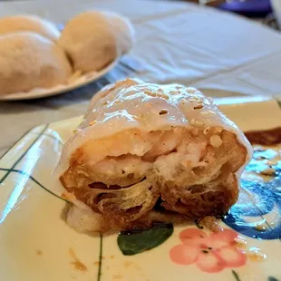 Hong Kong or HK Stuffed Noodle Roll with Shrimp