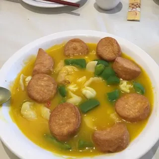 Tofu with Pumpkin in Abalone Sauce