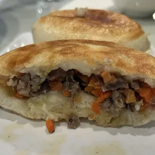 Inside of Beef Pandried Bun