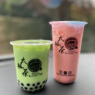 Honeydew and Strawberry Milk Tea