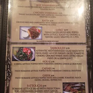 menu