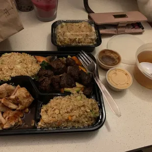 Chicken and Steak Hibachi with extra fried rice