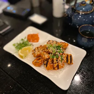 a plate of food on a table