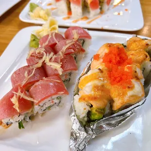 Sea Steak roll and bay scallop roll