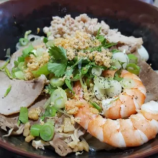 a close up of a bowl of food
