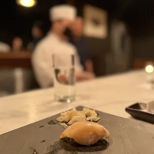 two chefs in the background