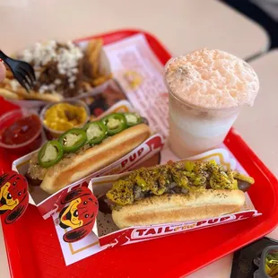  a hot dog and a drink