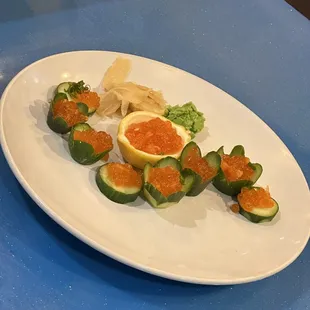 a plate of appetizers