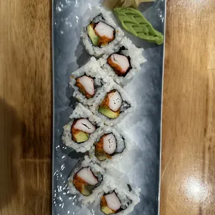 a plate of sushi
