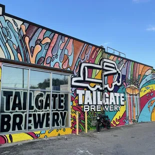 a colorful mural on the side of a building