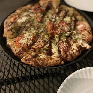 a pizza on a table