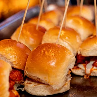 Just one of 3 types of sliders served in our sliders bar (mini veggie, beef and turkey burgers)