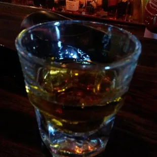 a glass of whiskey