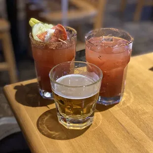 Bloody Mary with beer chaser.