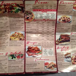 Inside of their menu