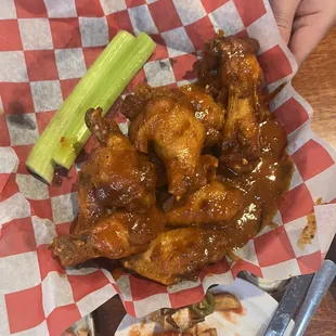 serrano chili and buffalo wings