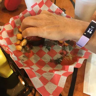 Cheese curds but of course we're in Cheese Land Wi