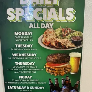 Daily Specials...you&apos;re welcome