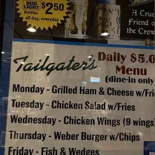 Daily $5 specials