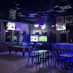 a pool table and billiards