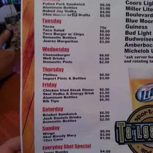 Daily specials!