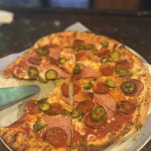 16 &quot; Canadian bacon, pepperoni, jalapeño and garlic. Yes, add garlic!!