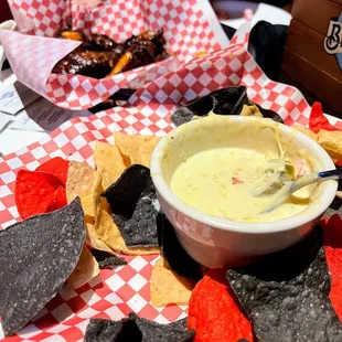 Chips and Queso  Mango Habanero Chicken Wings