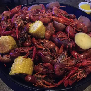 3lbs of Crawfish (decent flavor and size, didn&apos;t like the Corn)