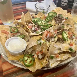 Ground beef nachos