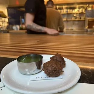 a plate of food on a counter