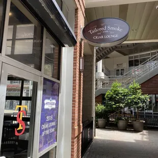 the entrance to the restaurant