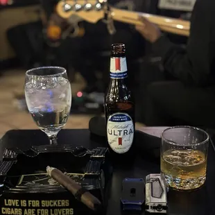 An excellent walking stick cigar with Woodford reserve bourbon