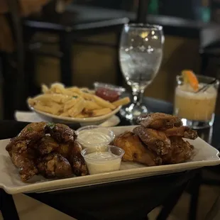Excellent wings with truffle french fries