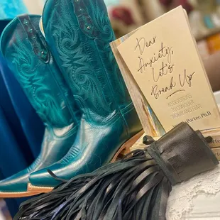 This book helps cancel out anxiety ::: and the boots help too...