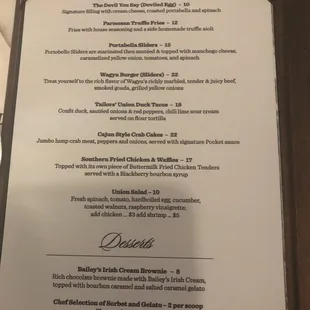 Food menu