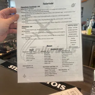 Happy hour and drink menu!