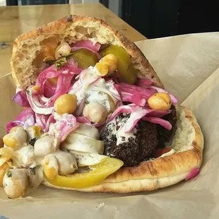 All I post is green falafel in pita. It is all I ever order.