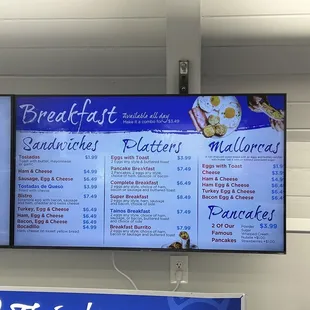Breakfast menu December '23