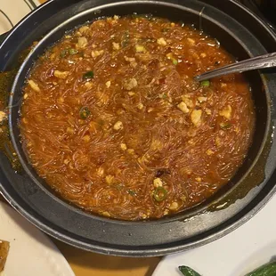 Glass Noodles Topped with Minced Pork