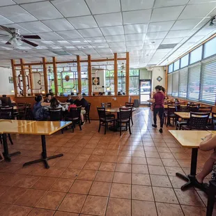 Inside. Dining room. View from checkout area.