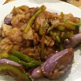 Eggplant, Potato and Green Pepper