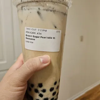 Brown Sugar Pearl Milk with Sesame