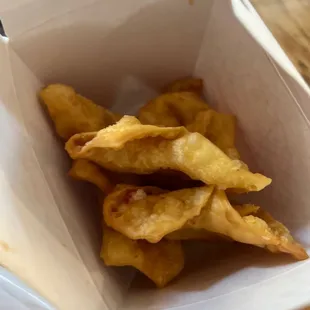 These are the crab puffs...taste like expired tortilla chips