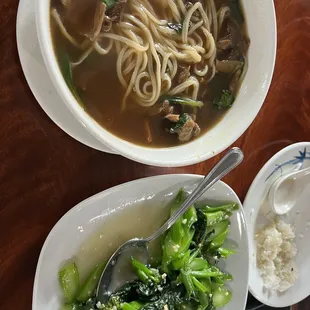 Beef noodle soup &amp; 86. Chinese Broccoli with Garlic Sauce