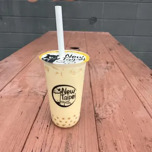 Passion Fruit with milk boba