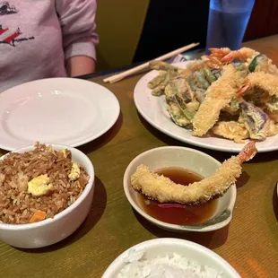 Shrimp Tempura with Fried Rice